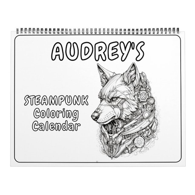 Steampunk Animals Coloring Calendar (Cover)