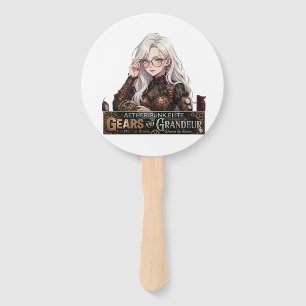 Steampunk Anime Girl Party Supplies - Aether Punk Hand Fan