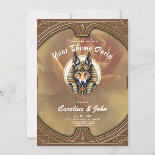 Steampunk Anubis Fox Portrait Invitation
