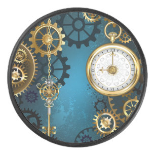 Steampunk Arrière - plan turquoise avec Gears
