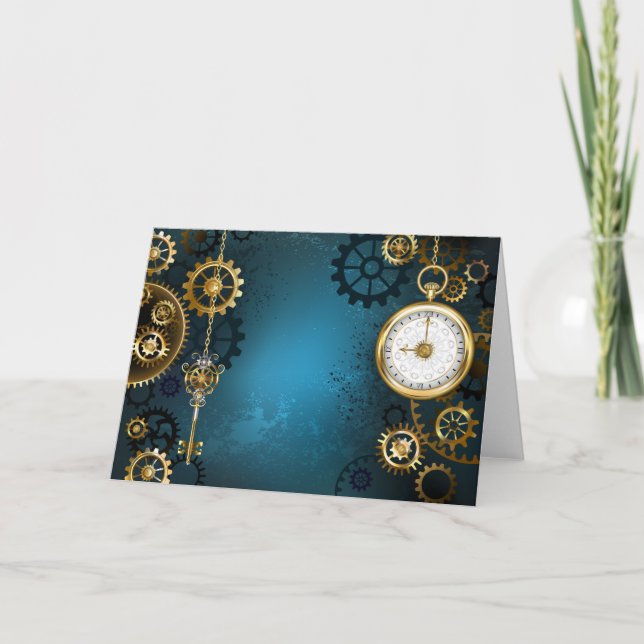 Steampunk Arrière - plan turquoise avec Gears (Devant)