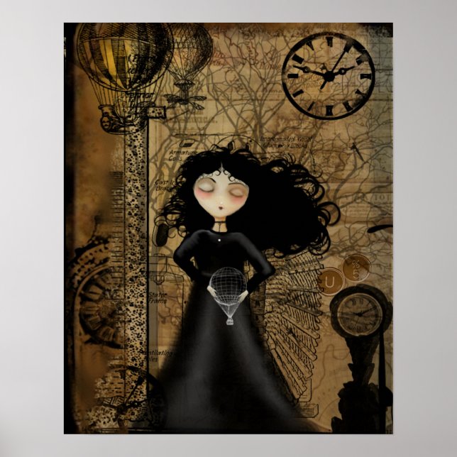 Steampunk Art Poster - No Fear of Flying (Front)