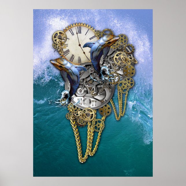 Steampunk-Art Time-Peace Sculpture Poster (Front)