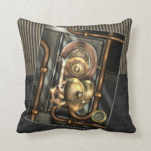 Steampunk At Heart Throw Pillow