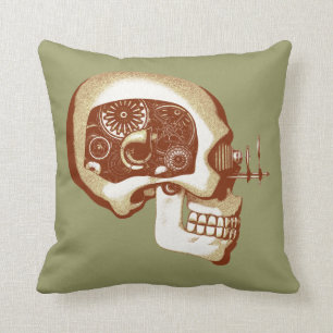 Steampunk Automaton #1C Throw Pillow