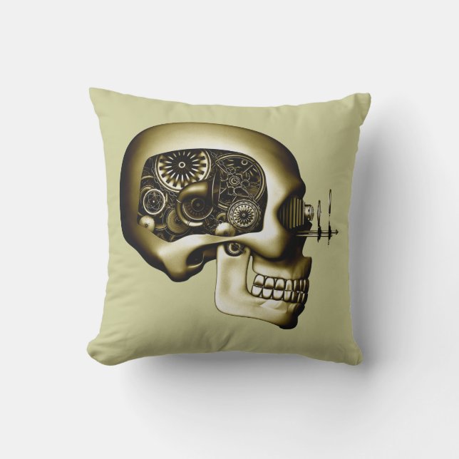 Steampunk Automaton #1D Throw Pillow (Front)