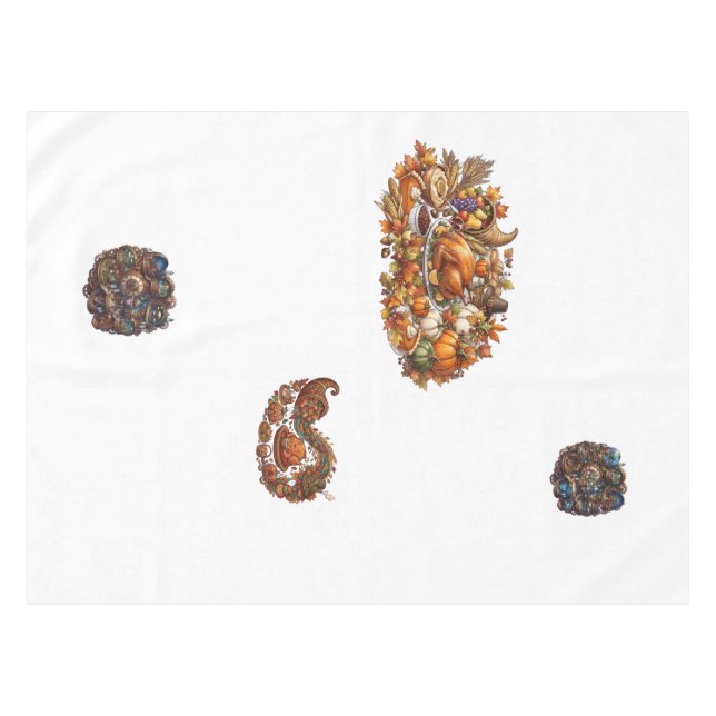 Steampunk Autumn Harvest Collage Tablecloth (Front (Horizontal))