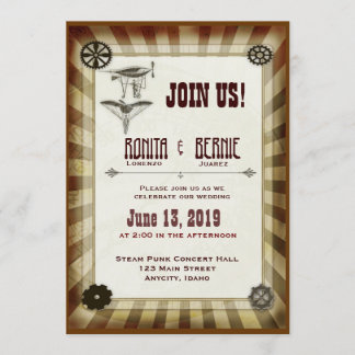 Steampunk aviator wedding template