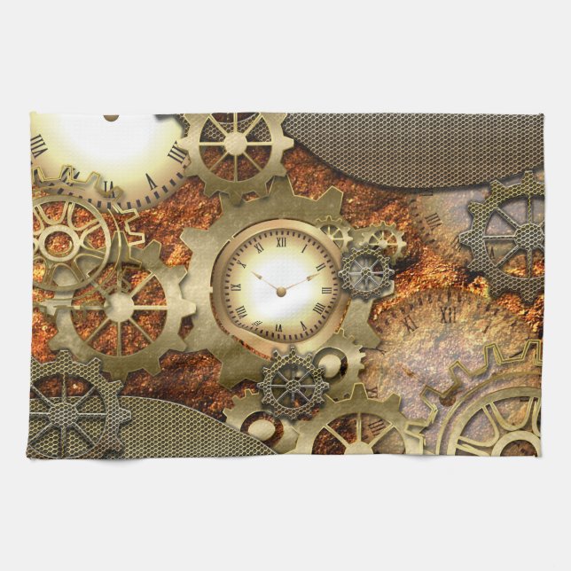 Steampunk, awesome steampunk design kitchen towel (Horizontal)