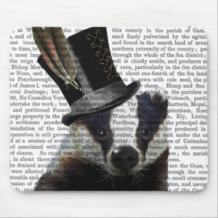 Steampunk Badger in Top Hat Mouse Pad