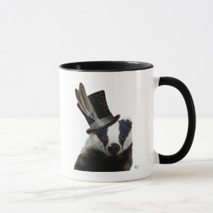 Steampunk Badger in Top Hat Mug