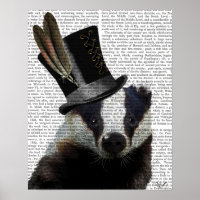 Steampunk Badger in Top Hat