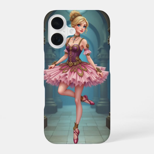 Steampunk Ballerina iPhone 16 Case (Back)