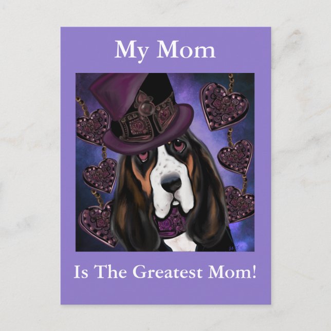 STEAMPUNK Basset Hound Postcard (Front)