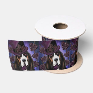 STEAMPUNK Basset Hound Satin Ribbon