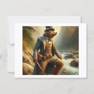 Steampunk Bear,  Postcard