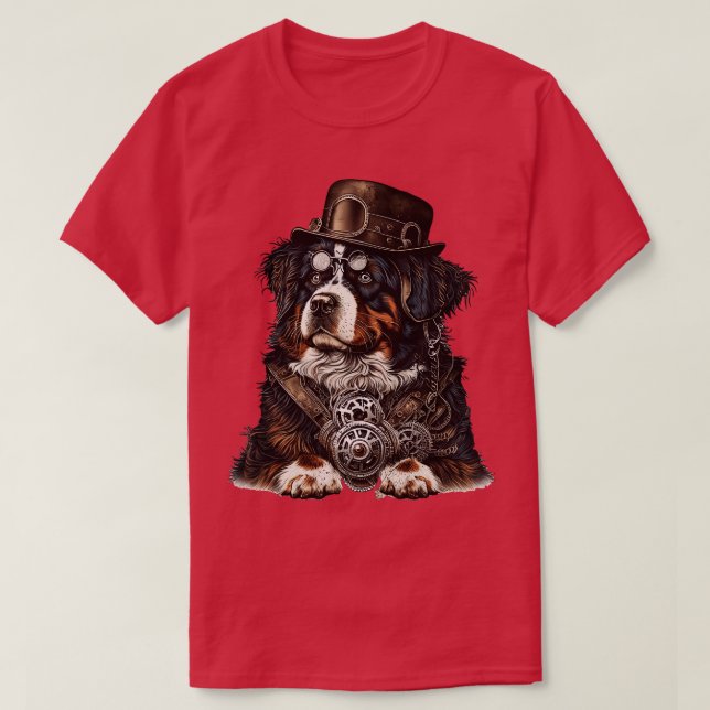 Steampunk Bernese Mountain Dog 3 T-Shirt (Design Front)