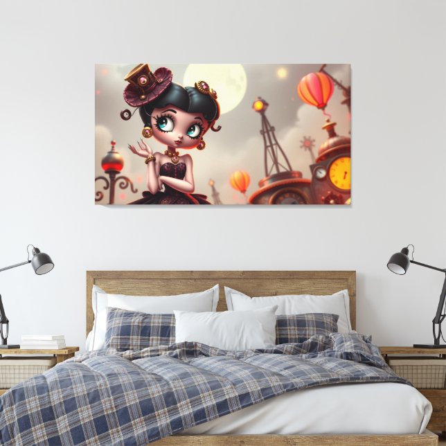 Steampunk Betty 2 Canvas Print (Insitu(Bedroom))