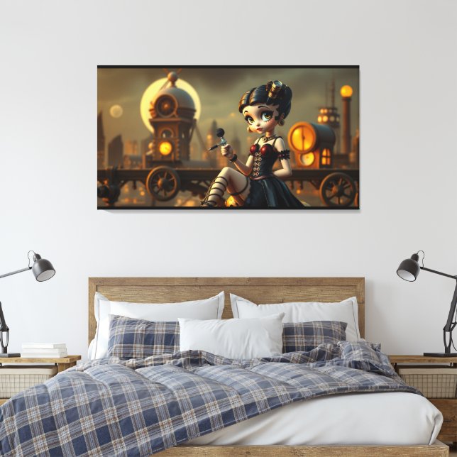 Steampunk Betty Canvas Print (Insitu(Bedroom))