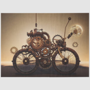 Steampunk Bicycle with Gears Tissue Paper