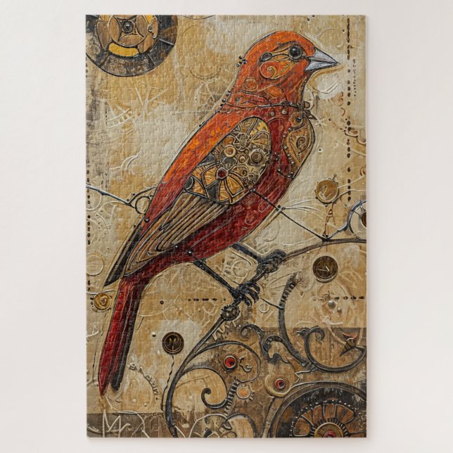 Steampunk Bird Art Difficult  Jigsaw Puzzle (Vertical)