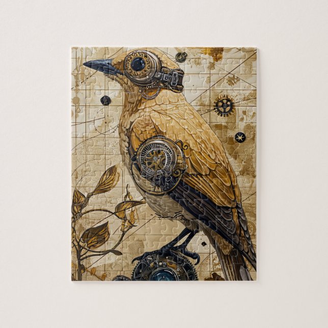 Steampunk Bird Art Small Jigsaw Puzzle (Vertical)