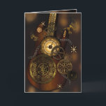 Steampunk Birthday Grandson Metal Gears Guitar Card<br><div class="desc">A mysterious and dark Steampunk birthday greeting that includes,  a clock,  guitar,  chains,  gears,  wheels,  wings and more.  If you want a card with a bit of a edge to it,  then this one is for you.</div>