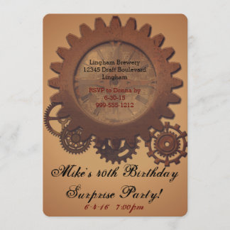 Steampunk Birthday Invites