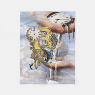 Steampunk birthday letter B Fleece Blanket