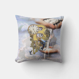 Steampunk birthday letter B Throw Pillow