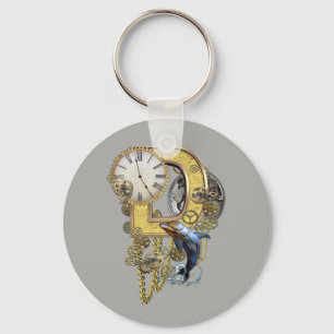 Steampunk- birthday letter-D Keychain