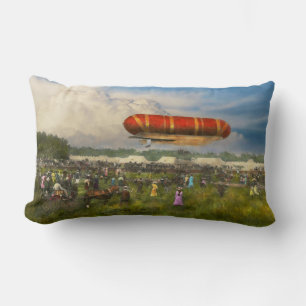 Steampunk - Blimp - Launching Nulli Secundus II Lumbar Pillow