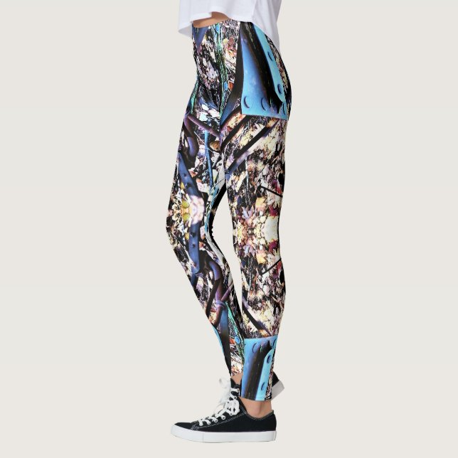  STEAMPUNK BLUE METAL LEGGINGS (Left)