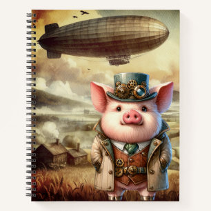 Steampunk Boar Spiral Notebook
