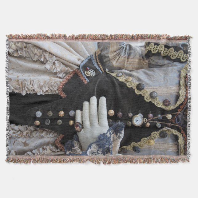 Steampunk bodice, Carnival, Venice Throw Blanket (Front)
