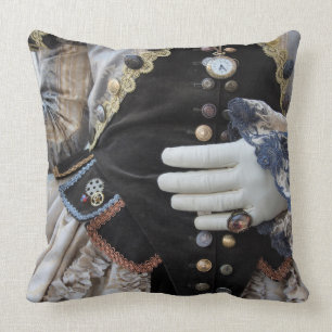 Steampunk bodice, Carnival, Venice Throw Pillow