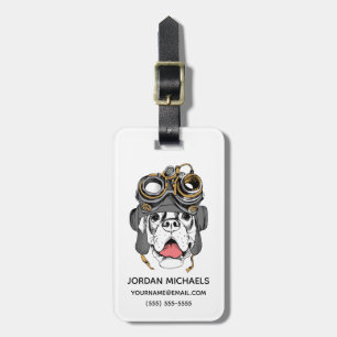 Steampunk Boxer   Add Your Name Luggage Tag