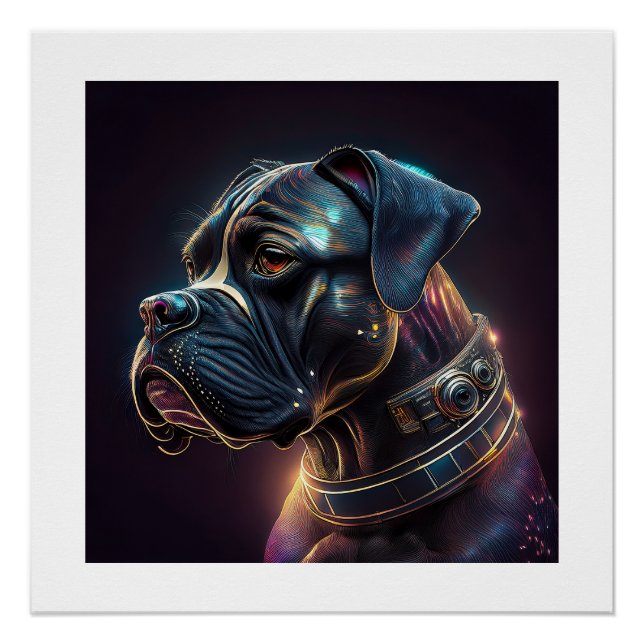 Steampunk Boxer Dog Poster (Front)