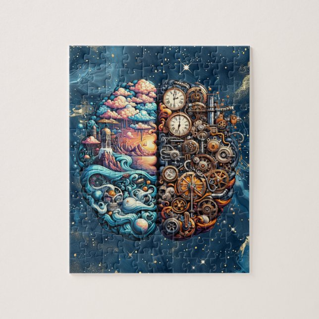 Steampunk Brainstorming Puzzle (Vertical)