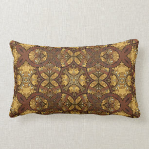 Steampunk Brass and Copper Cogs II Lumbar Pillow