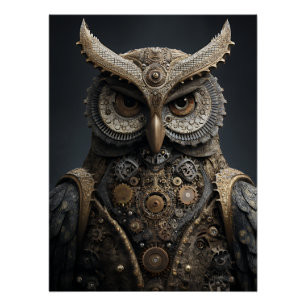Steampunk Brass Sentinel Poster