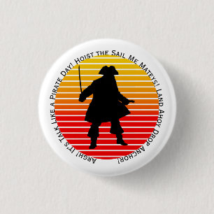 Steampunk Buccaneers Talk Like a Pirate Day Argh!  1 Inch Round Button