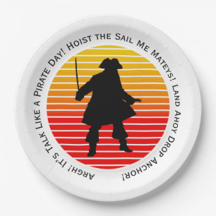 Steampunk Buccaneers Talk Like a Pirate Day Argh! Paper Plate