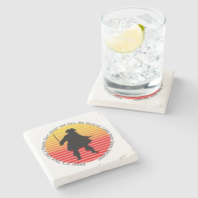 Steampunk Buccaneers Talk Like a Pirate Day Argh! Stone Coaster (Side)