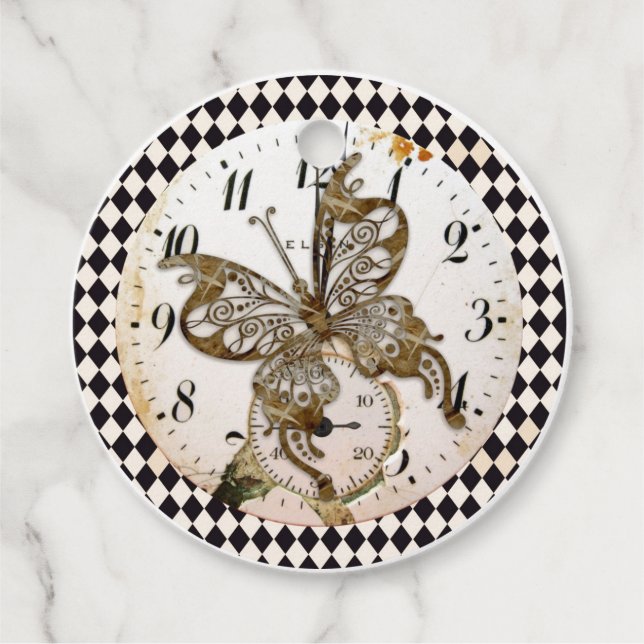 Steampunk Butterfly   Favour Tags (Front)