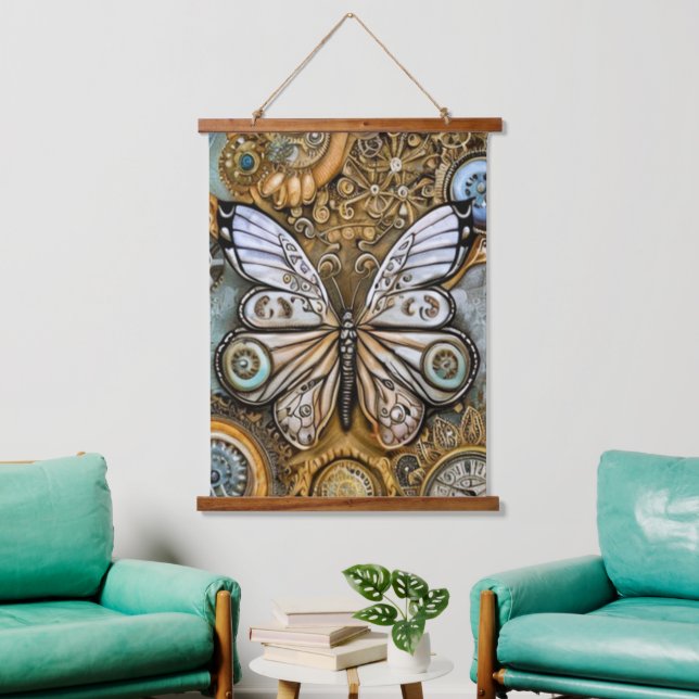 Steampunk Butterfly Hanging Tapestry (Living Room)