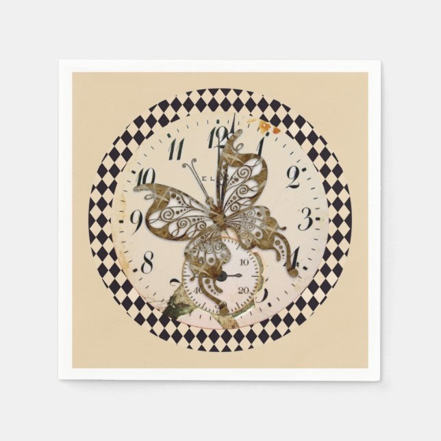 Steampunk Butterfly  Napkin (Front)