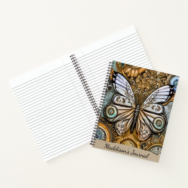 Steampunk Butterfly Notebook (Inside)