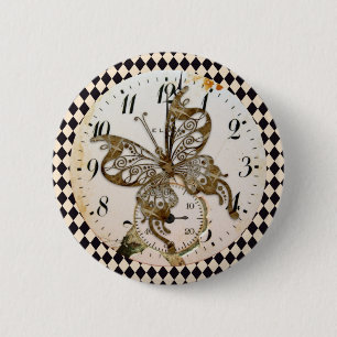 Steampunk Butterfly Round 2 Inch Round Button