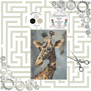 Steampunk camel geared decoupage tissue paper